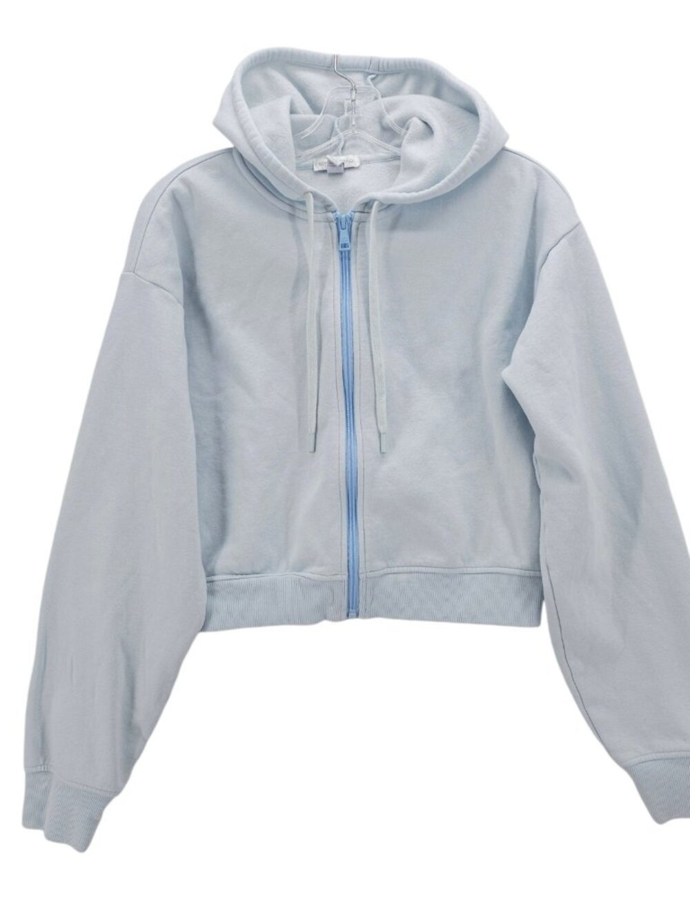 BEYOND YOGA Light Blue Crop Hoodie Full Zip SMALL - Small Stain!